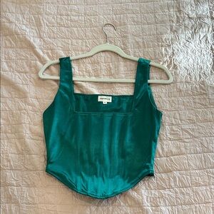 superdown Emerald corset crop top
